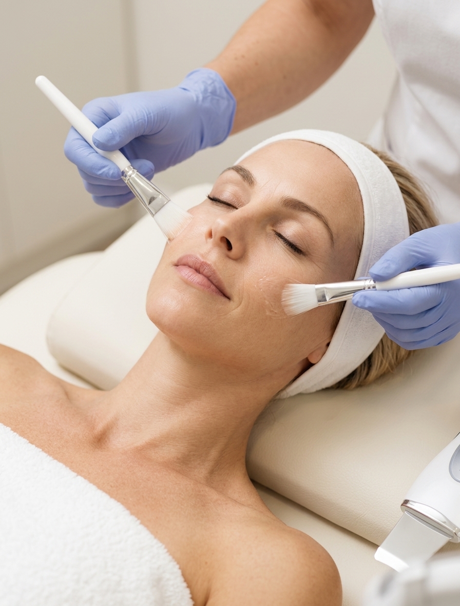 Hidratación facial profesional con ácido hialurónico para piel seca tras el verano